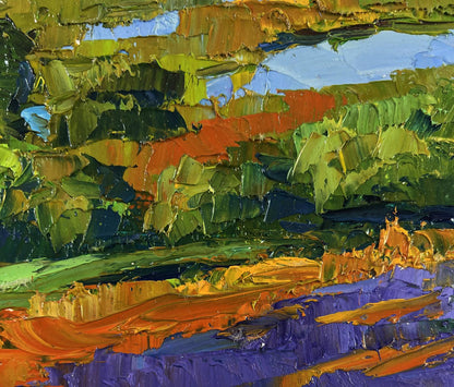 Vibrant impressionist oil painting Fishing on the Lakes by Boris Serdyuk