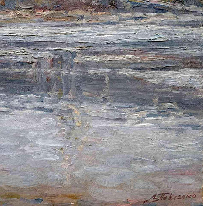 Oil painting View of the Church by Leonid Pavlenko serene river scene