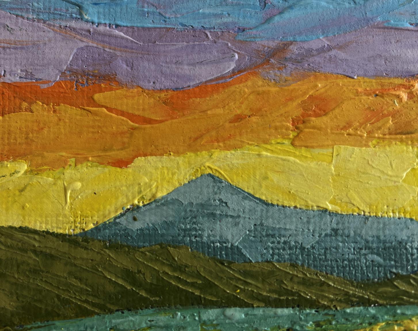 Oil painting Watching the shades of the sunset by V. Zadorozhnya