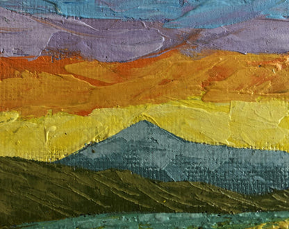 Oil painting Watching the shades of the sunset by V. Zadorozhnya