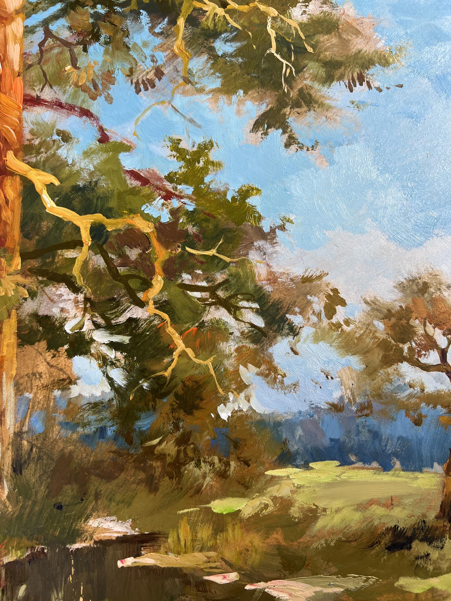 Vibrant impressionist oil painting Whisper of forest and water by Yuriy Suprunchuk