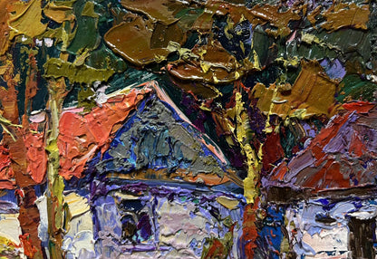 Oil painting A quiet corner in the village by Oksana Ivanyuk