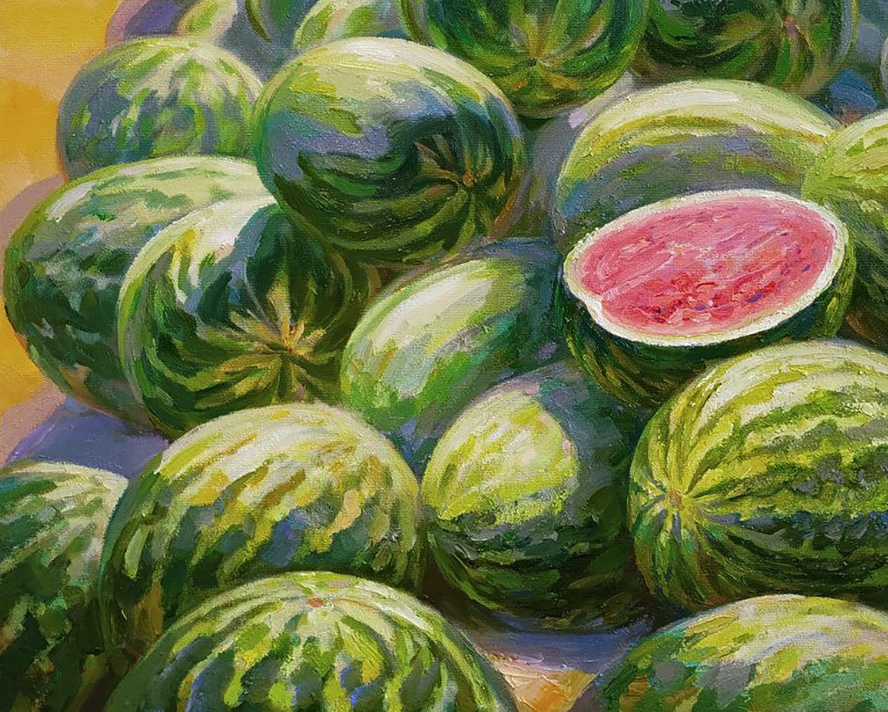 Oil painting of watermelon harvest by Leonid Pavlenko
