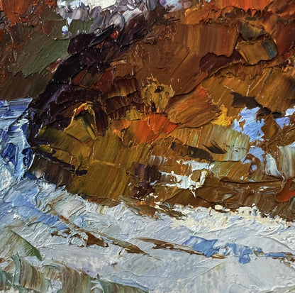 Oil painting House on the hill by Boris Serdyuk abstract landscape
