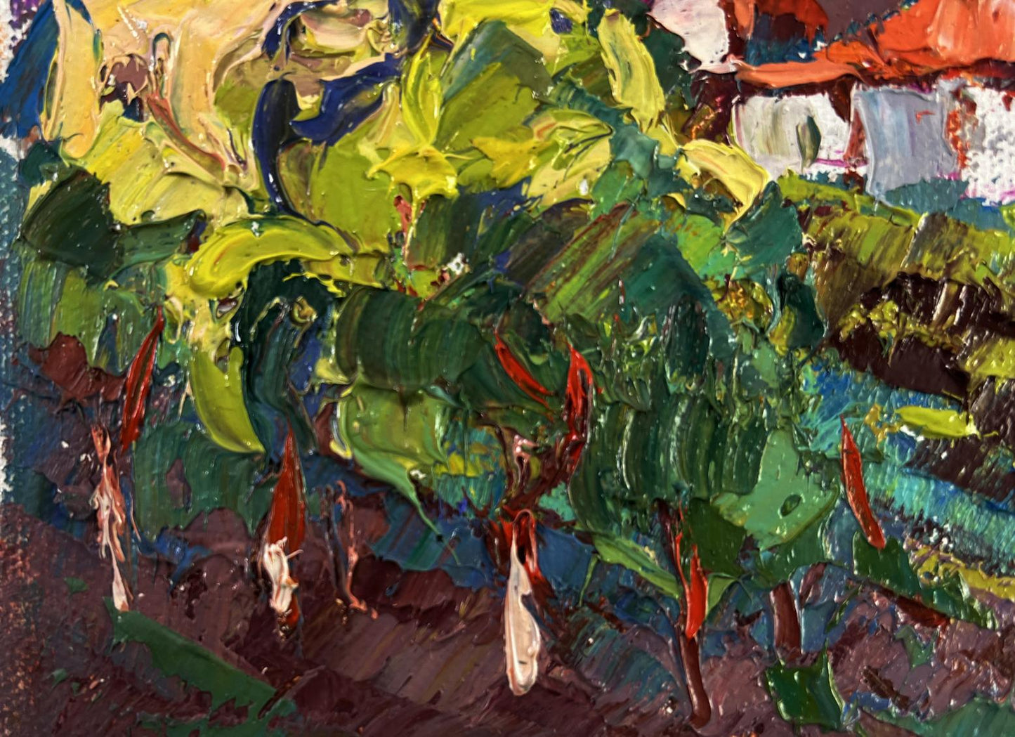 Vibrant impressionist oil painting Childhood in the aromas of grass by Oksana Ivanyuk