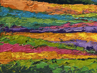 Vibrant oil painting The sun in the embrace of the mountain by V. Zadorozhnya