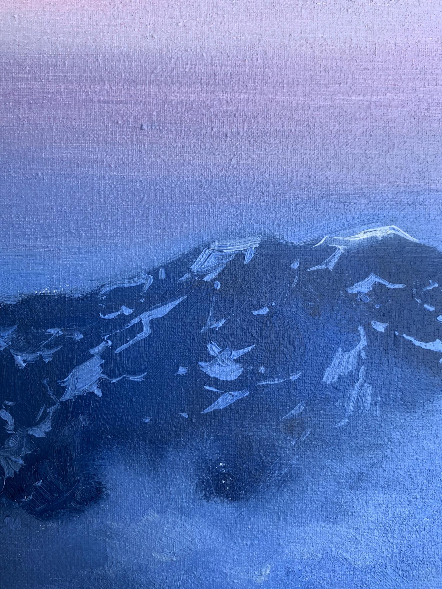 Oil painting Snowy mountains Tatyana Derdey textured canvas art