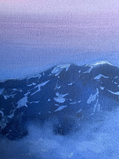 Oil painting Snowy mountains Tatyana Derdey textured canvas art