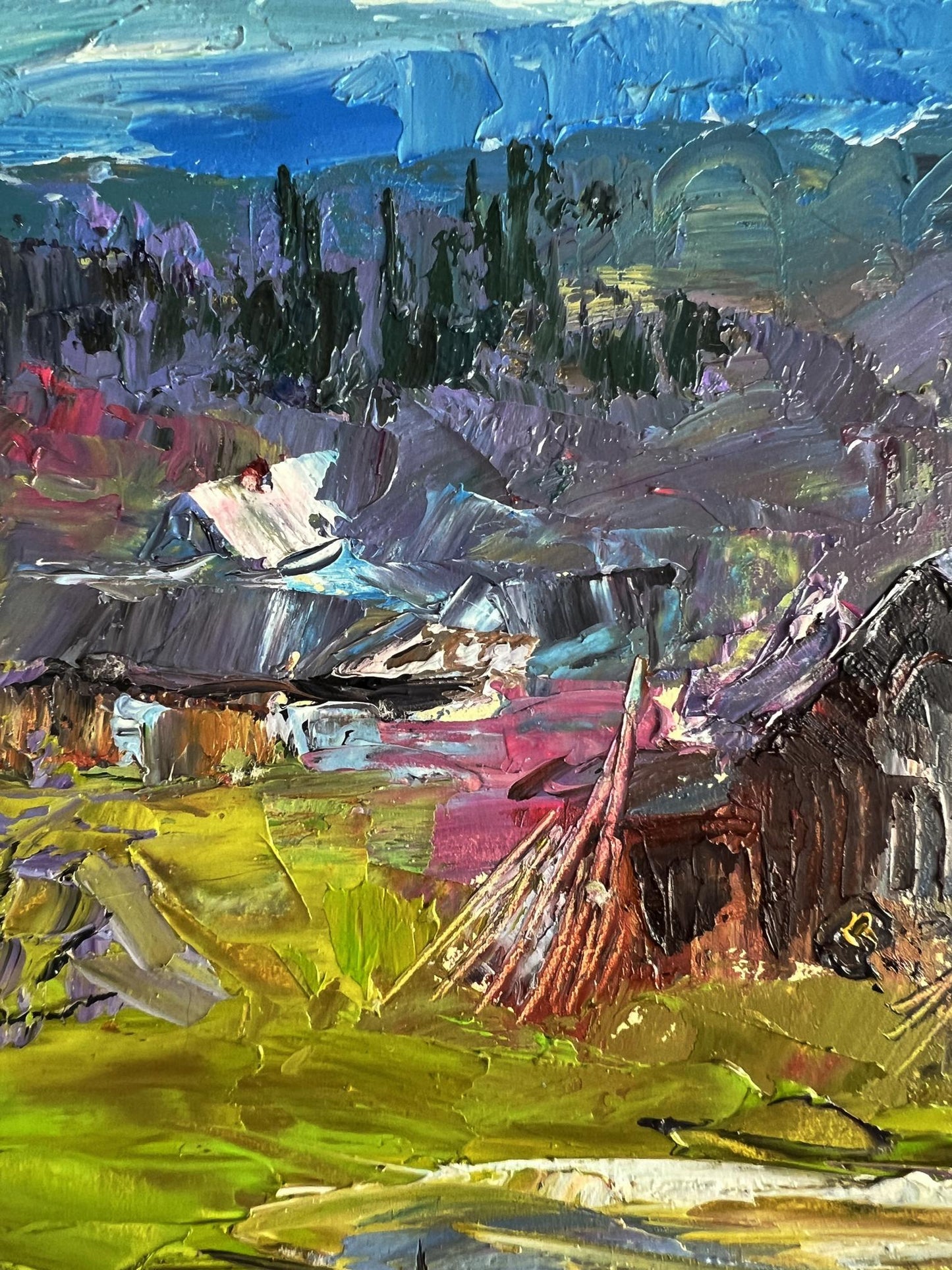 Oil painting Village in the mountains by Boris Serdyuk