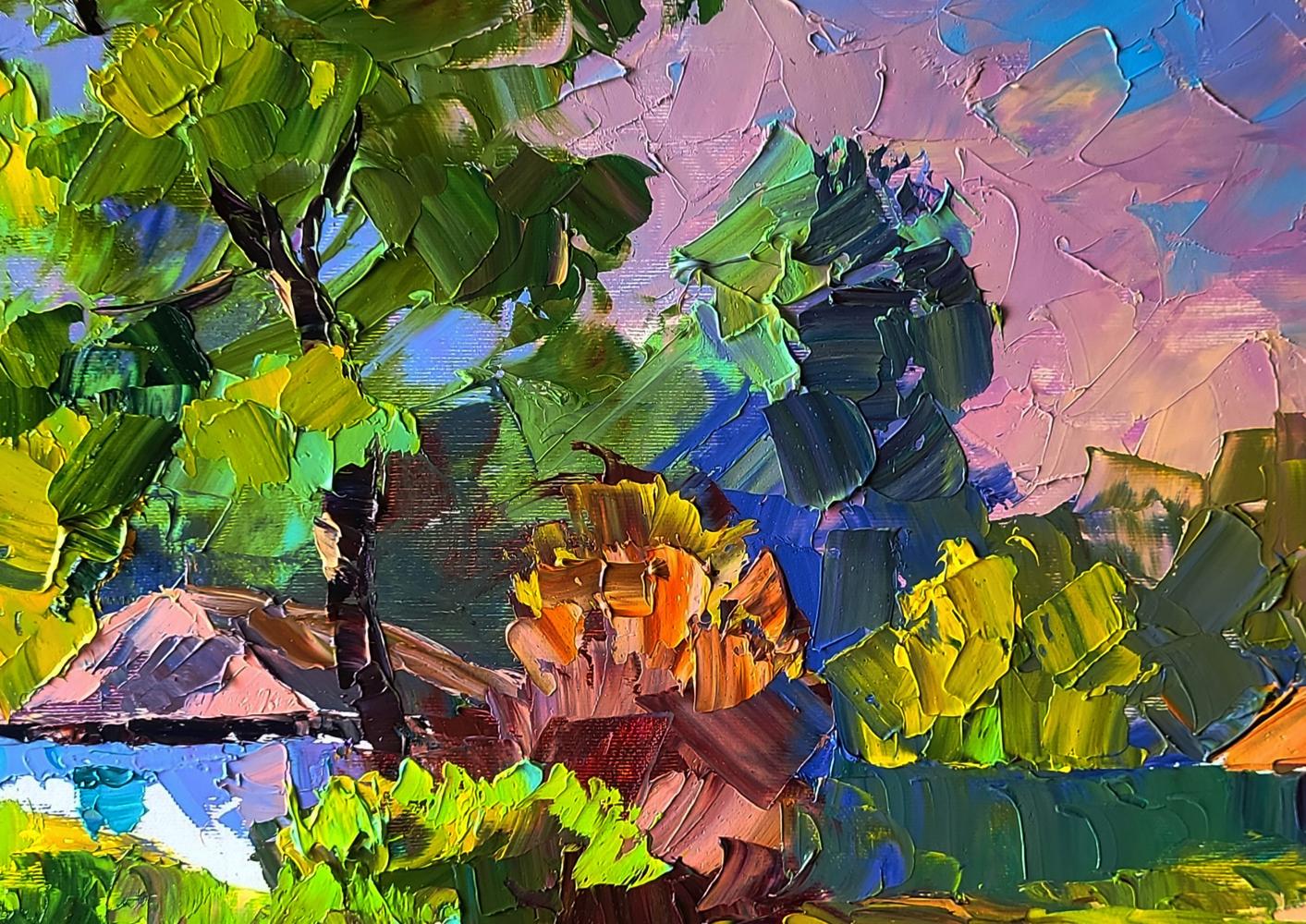 Vibrant impressionist oil painting Autumn came suddenly by Boris Serdyuk