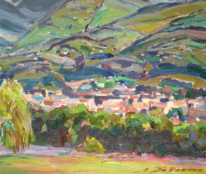 Vibrant impressionist oil painting In the valley of the city by Leonid Pavlenko