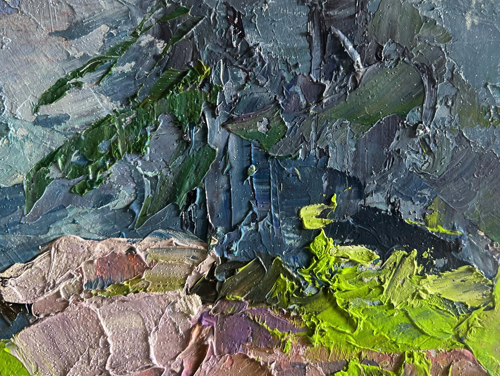 Oil painting Path in the forest by Boris Serdyuk with impasto greens