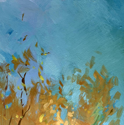 Oil painting Whisper of Autumn Leaves by the River by Yuriy Suprunchuk
