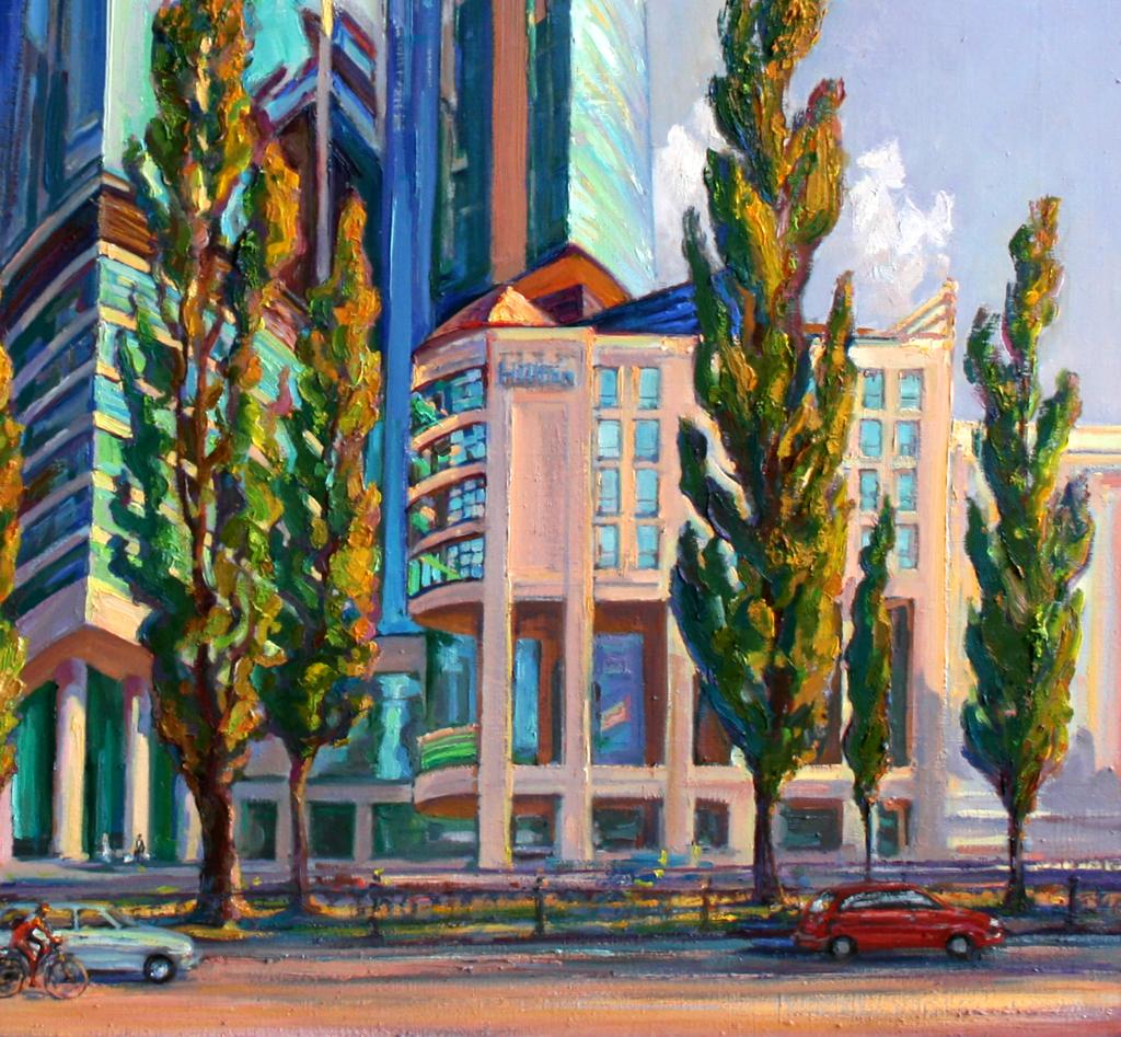 Vibrant impressionistic oil painting of Hotel in the City by Leonid Pavlenko