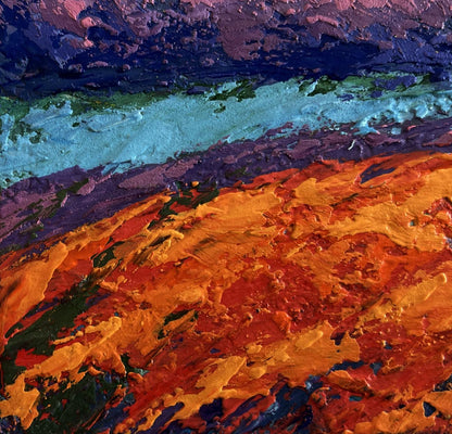 Vibrant Evening Walk near Mountains oil painting by V. Zadorozhnya