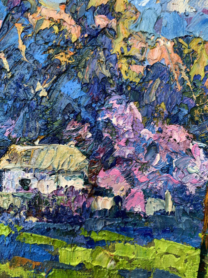 Vibrant impressionist oil painting Morning walk by Oksana Ivanyuk