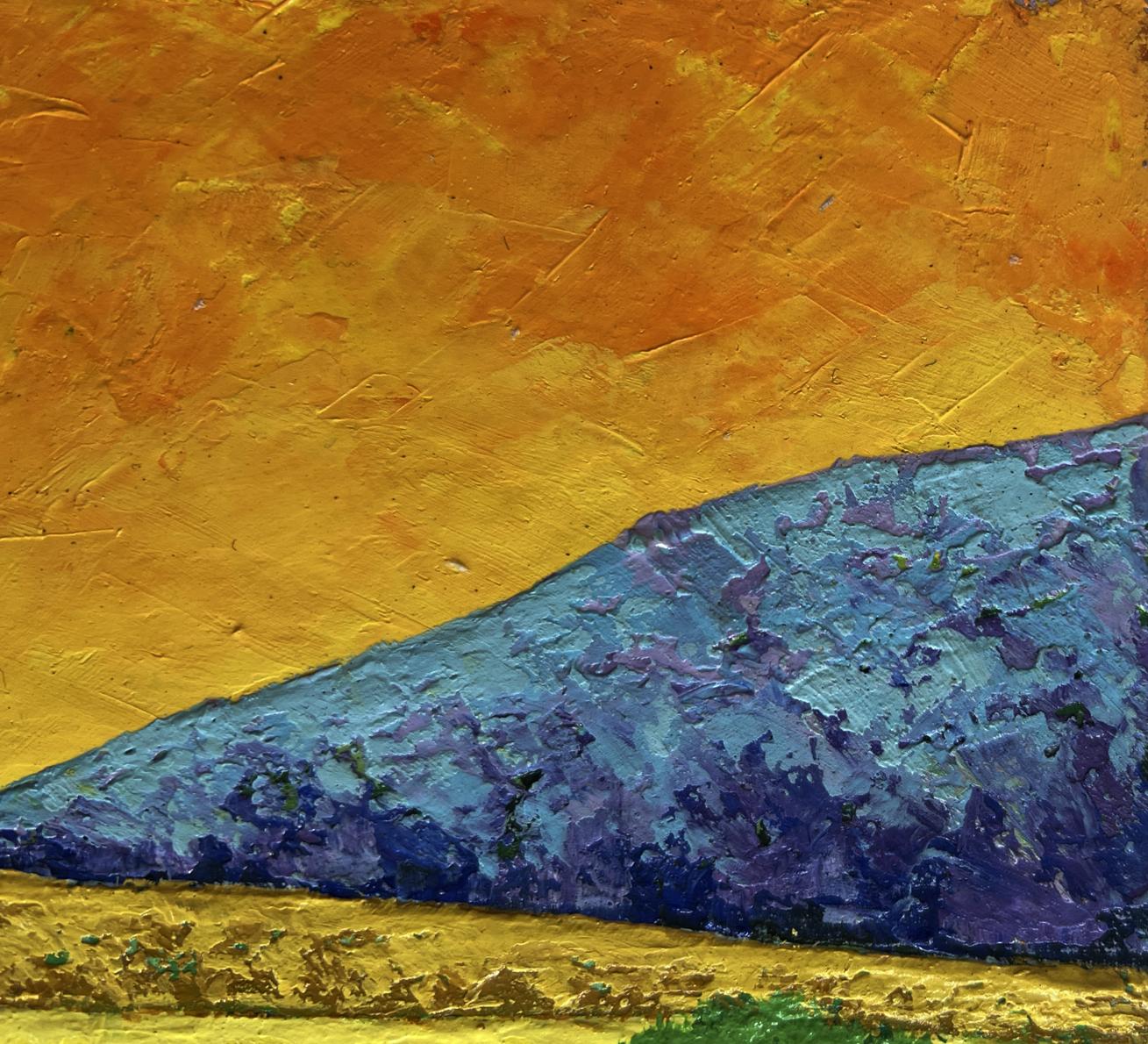 Oil painting Between the field and the mountains by V. Zadorozhnya