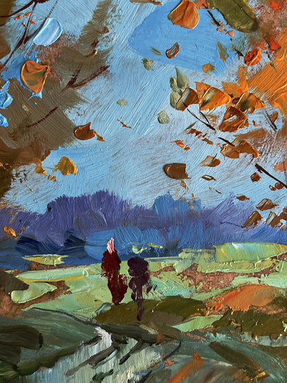 Oil painting Path in the field by Yuriy Suprunchuk autumn landscape