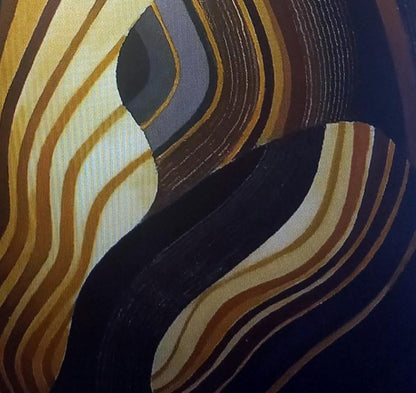 Oil painting Vibration by Alexander Strashevich with wavy gold stripes