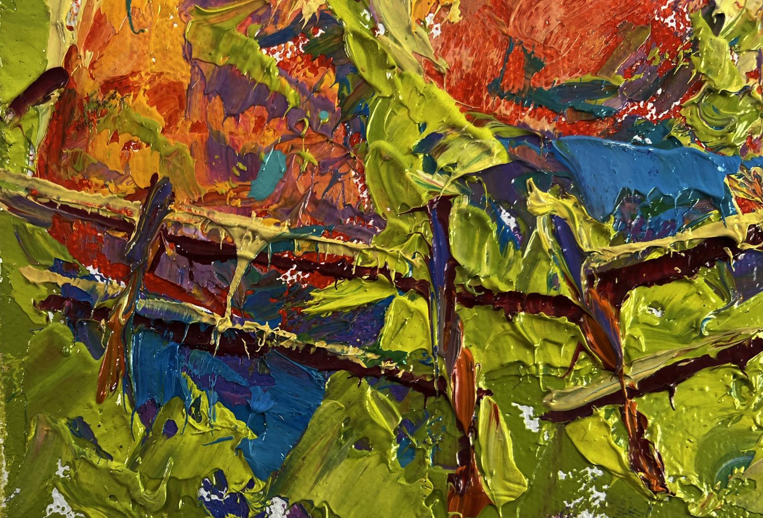 Vibrant impasto oil painting Moments of happiness under the blue sky by Oleksiy Ivanyuk