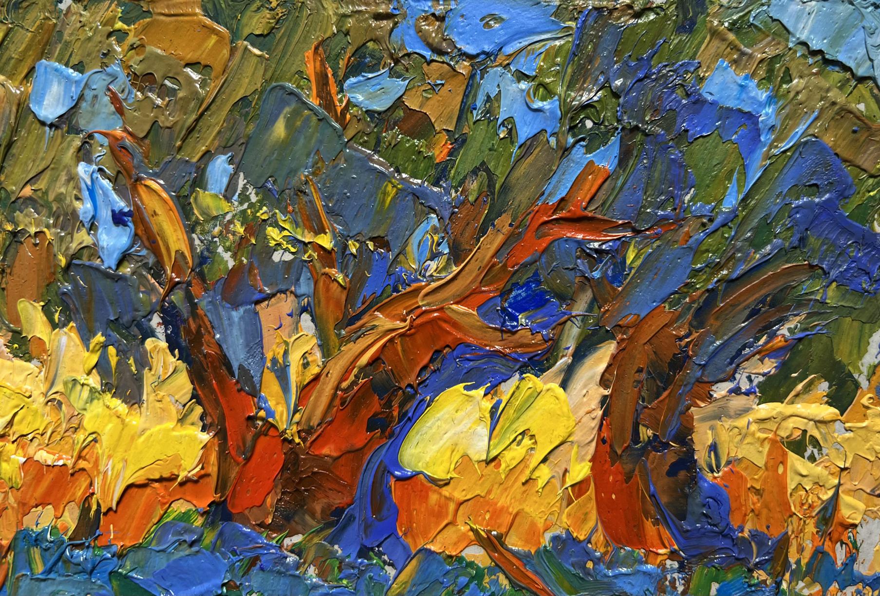 Vibrant abstract oil painting In the shade of the willow by Oleksiy Ivanyuk