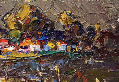 Oil painting Evening silence in the village by Oleksiy Ivanyuk