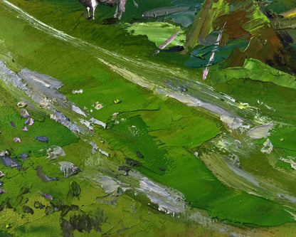 Quiet village on a green hill oil painting by Yuriy Suprunchuk