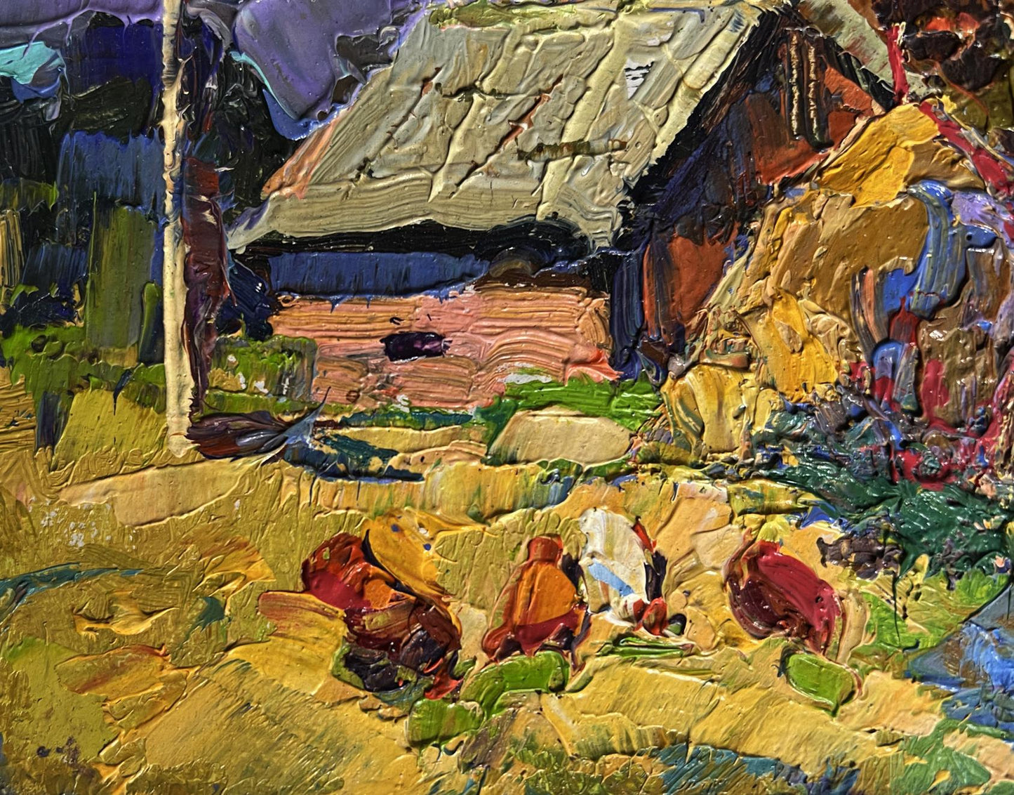 Oil painting In the village after the rain by Oksana Ivanyuk
