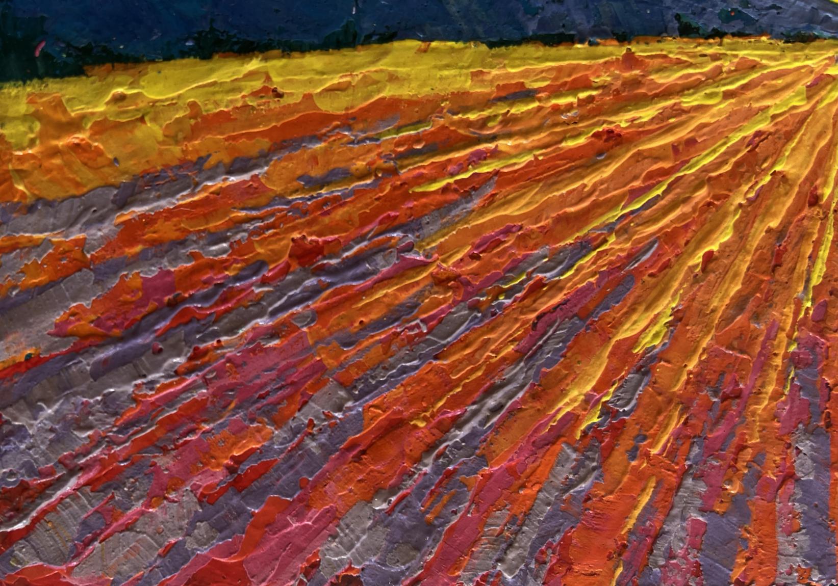 Vibrant oil painting Warm light of the fading day by V. Zadorozhnya