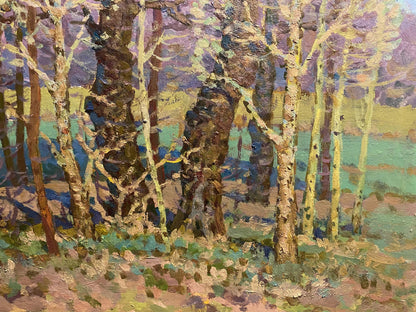 Oil painting Evening in the spring forest by Grigoriy Ruban