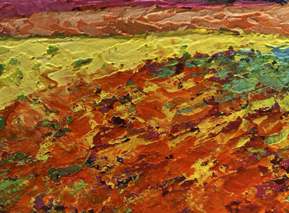 Vibrant oil painting Pink silky sunset V. Zadorozhnya with textured brushstrokes