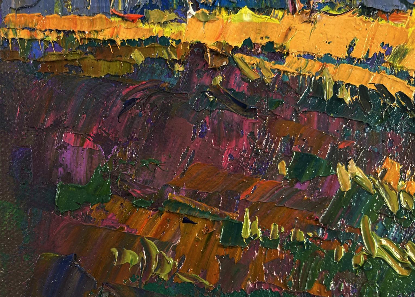 Vibrant abstract oil painting Warm touch of light by Oksana Ivanyuk