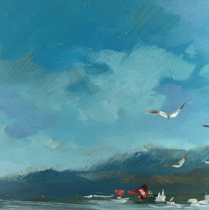 Oil painting Hidden corner by the sea by Yuriy Suprunchuk, dynamic ocean scene
