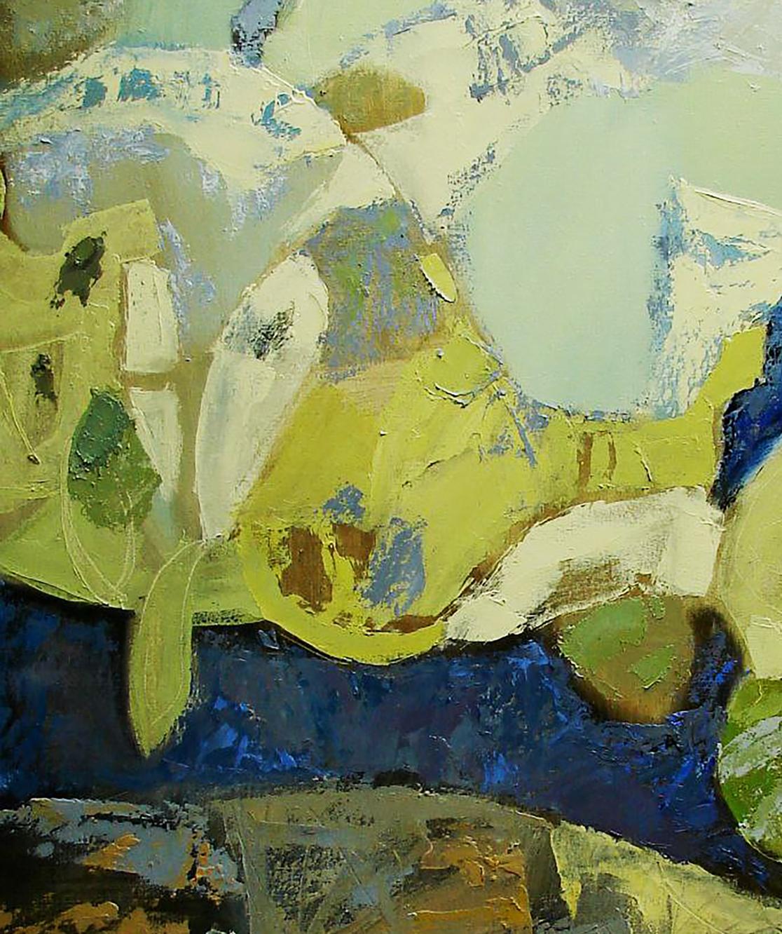 Oil painting Big fish by Tatyana Shulyak with bold yellow green blue strokes