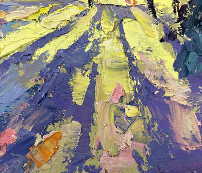 Vibrant oil painting The first rays of the sun in the east by Boris Serdyuk