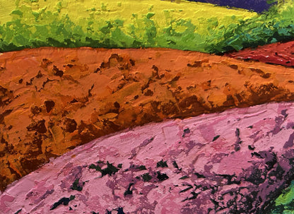 Oil painting Warm wind among the meadows by V. Zadorozhnya vibrant abstract