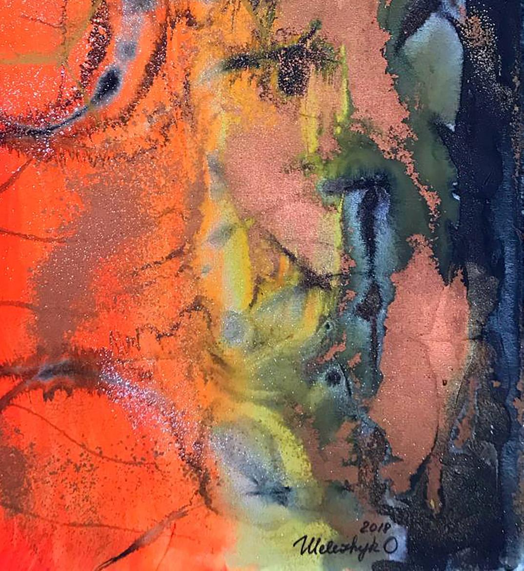 Vibrant acrylic painting The candle was burning by Olga Melezhik