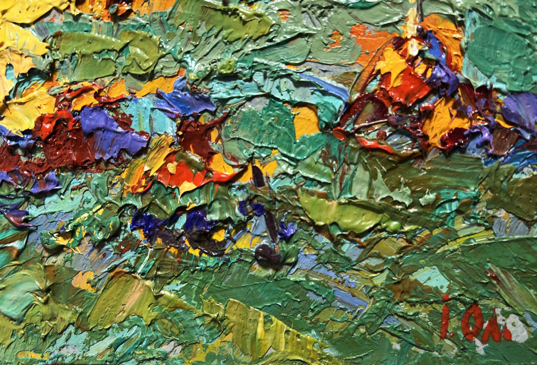 Vibrant impasto oil painting The last ray of sunshine by Oleksiy Ivanyuk