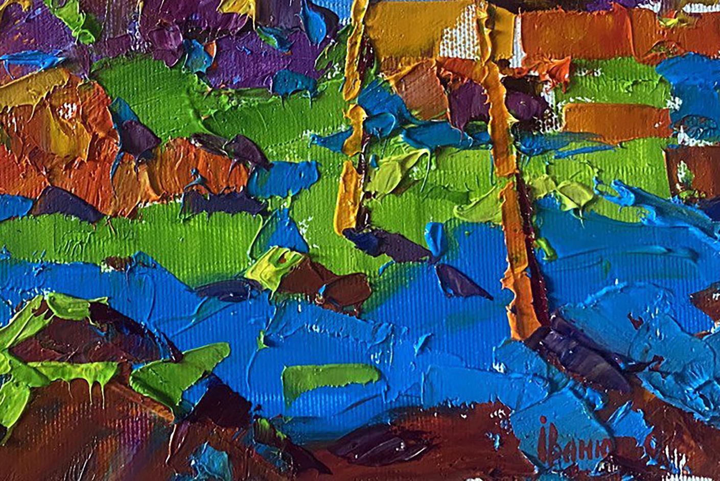 Vibrant Evening Ray oil painting by Oleksiy Ivanyuk with bold textured strokes