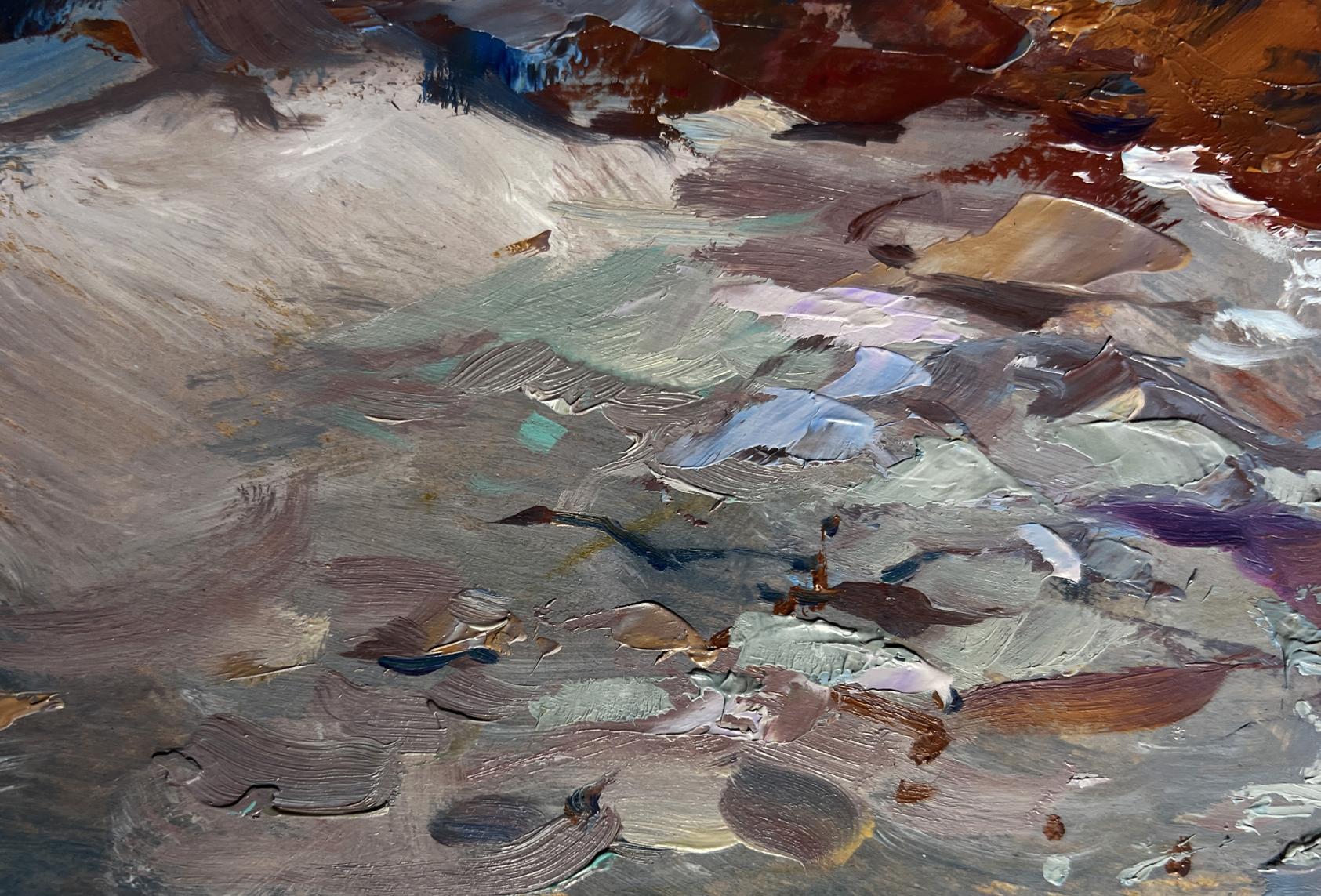 Oil painting of sea waves beating shore by Yuriy Suprunchuk