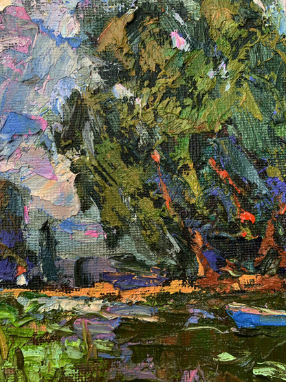 Vibrant impressionist oil painting of boating holidays by Ivanyuk Oleksiy