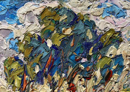 Oil painting Green rustle of grass by Oleksiy Ivanyuk with vibrant impasto strokes