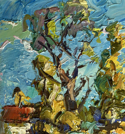 Vibrant impressionist oil painting The first snow fell by Oleksiy Ivanyuk