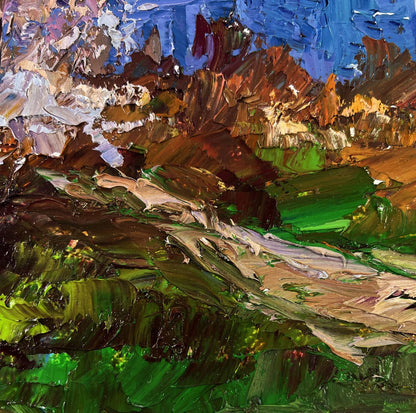 Vibrant impressionist oil painting Evening envelops the city by Boris Serdyuk