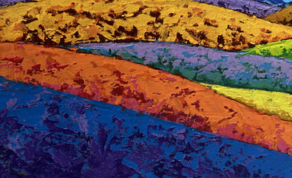 Oil painting Contrast between the beautiful V. Zadorozhnya vibrant abstract with bold bands