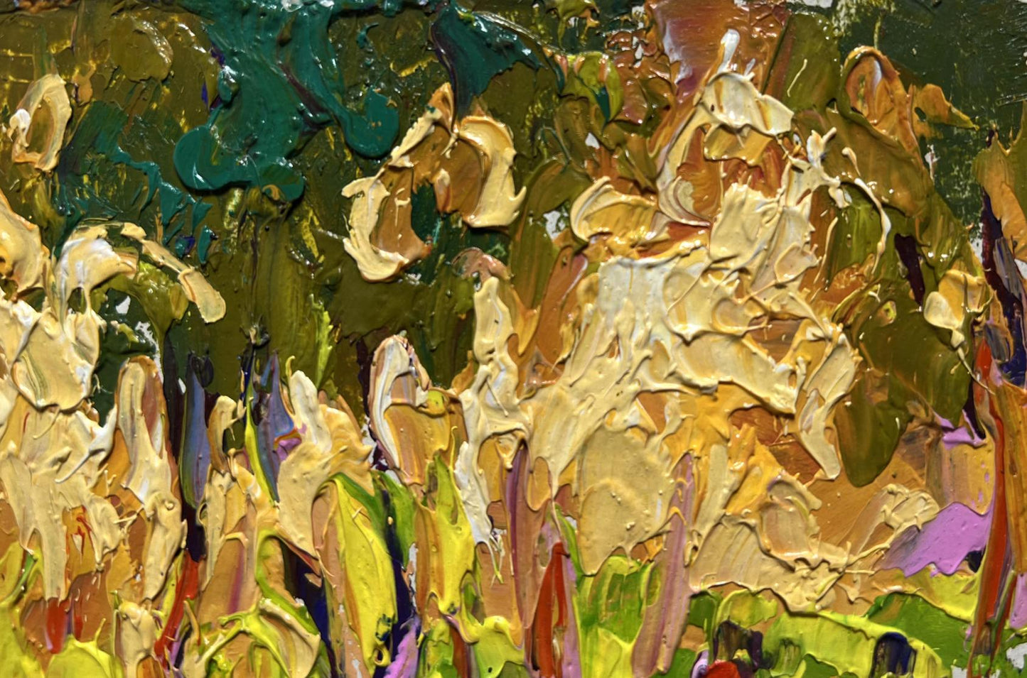 Vibrant abstract oil painting On a walk in the morning in autumn by Oleksiy Ivanyuk