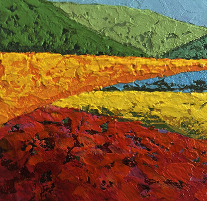 Vibrant oil painting Autumn evenings in the meadows by V. Zadorozhnya