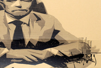 Stylized black-and-white Ink painting Glue Master Dima Filatov man in suit