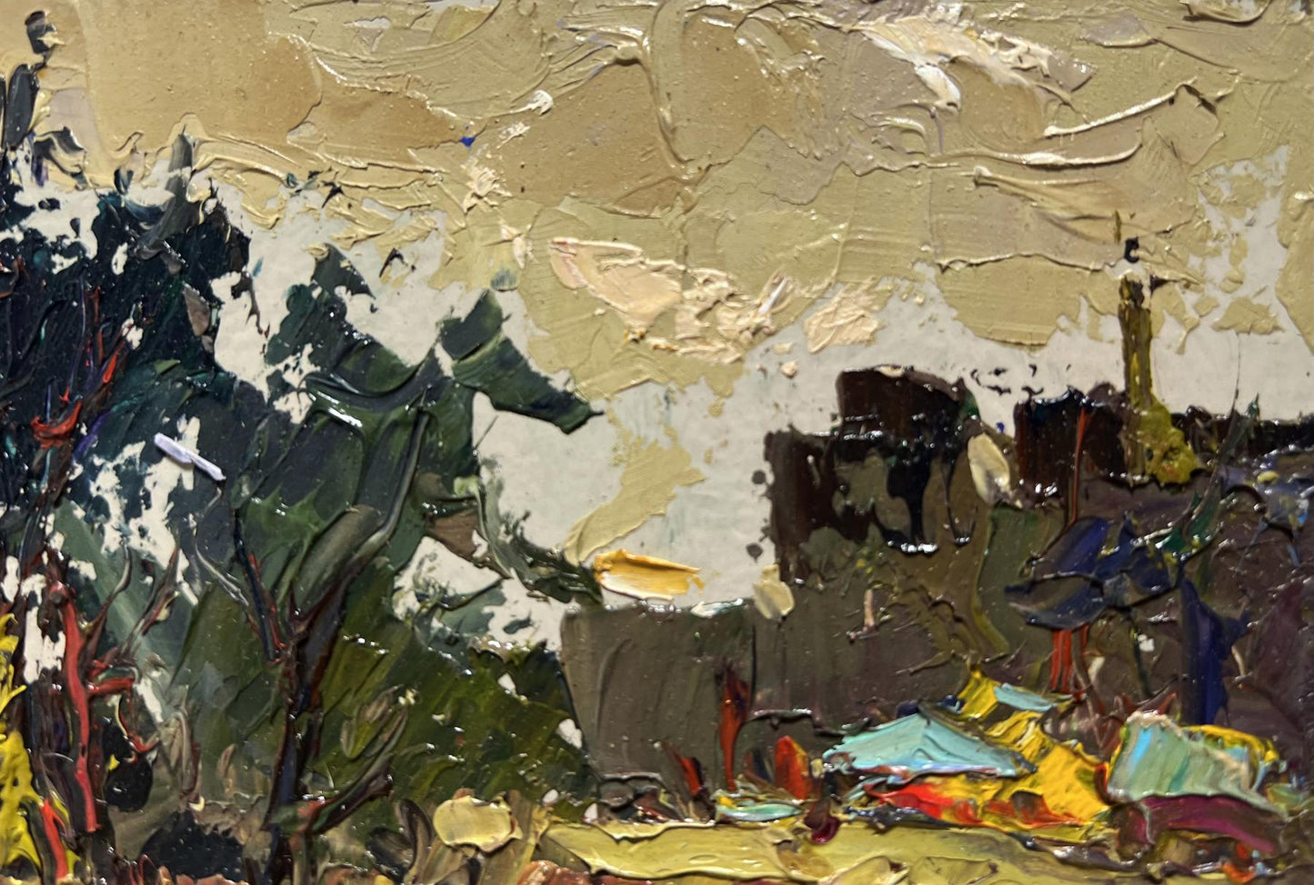 Impasto oil painting Ducks in the lake by Oksana Ivanyuk