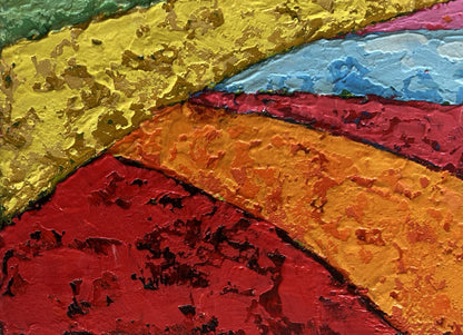 Vibrant Yellow Sunset over Mountain Oil Painting by V. Zadorozhnya